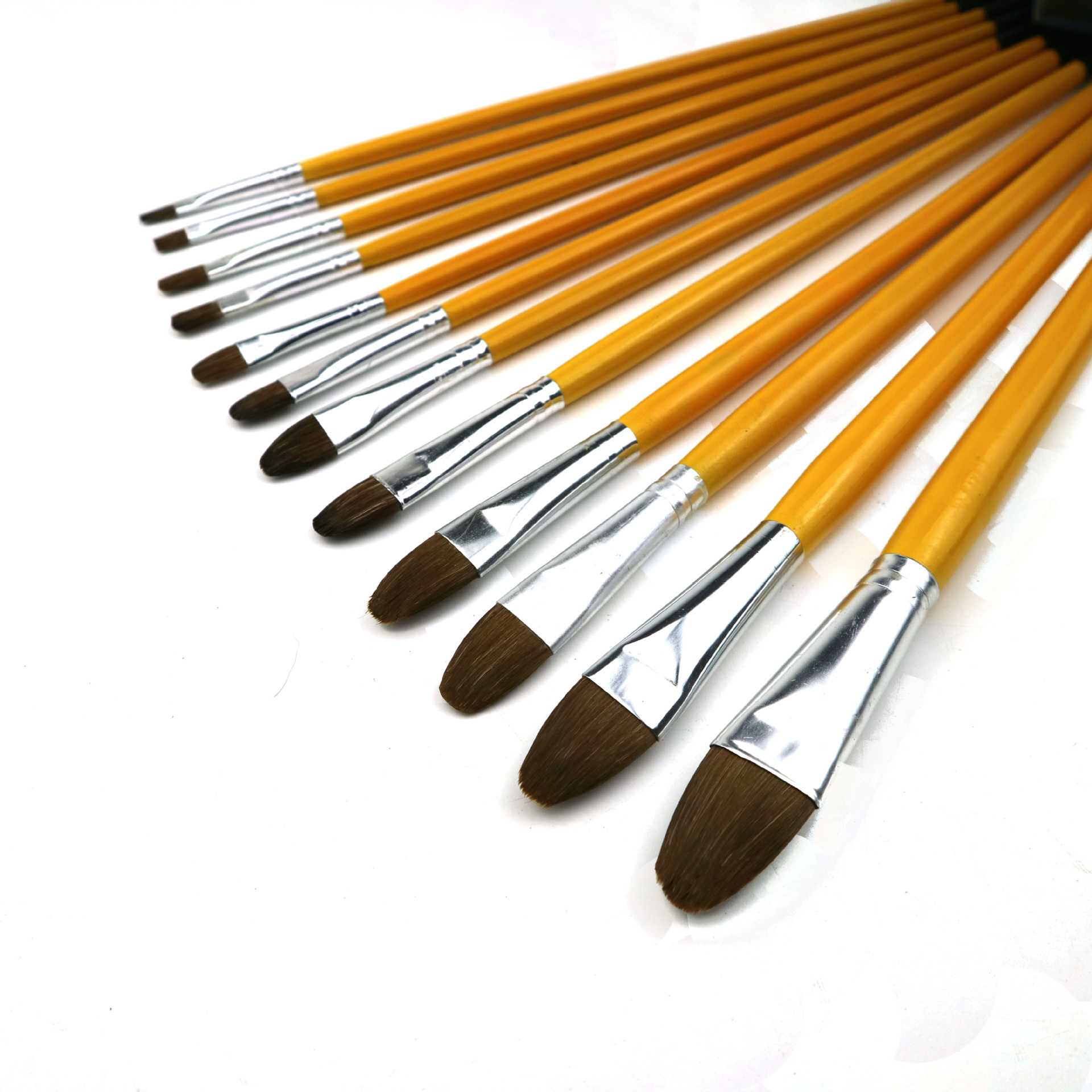 厂家直销 高档狼毫水粉油画笔 6支套装 水彩笔 丙烯画排笔定制