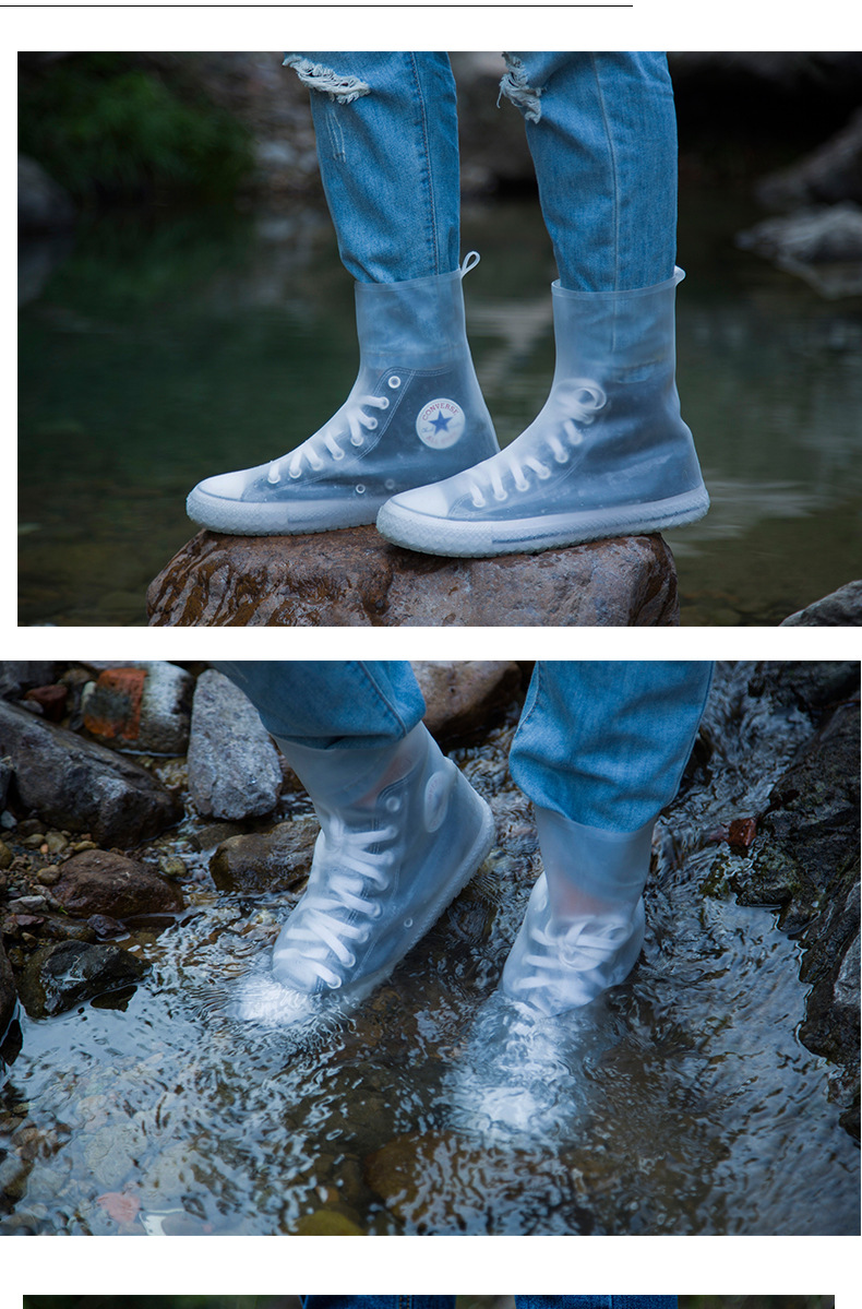 雨鞋套男女鞋套防水雨天防滑加厚耐磨下雨防暴雨防水户外高筒脚套