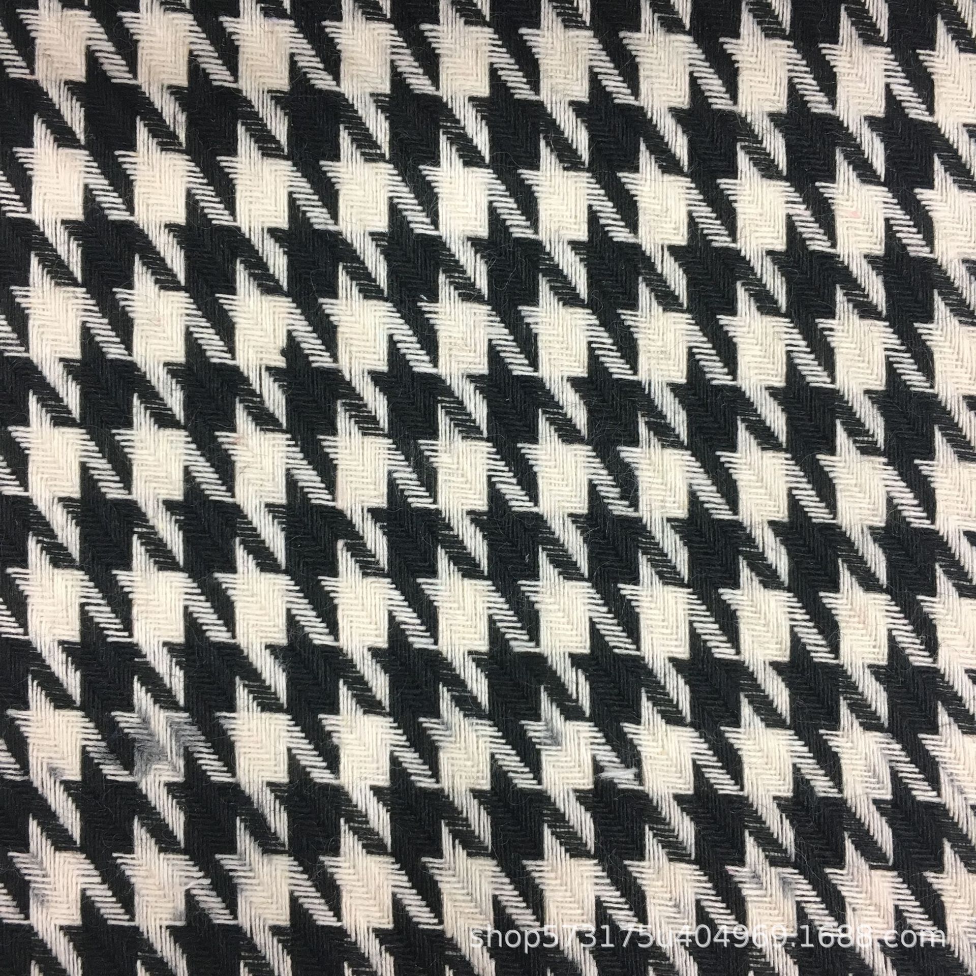 现货供应 黑白千鸟格梭织面料 涤棉色织 西装马甲 鞋帽 童装布料