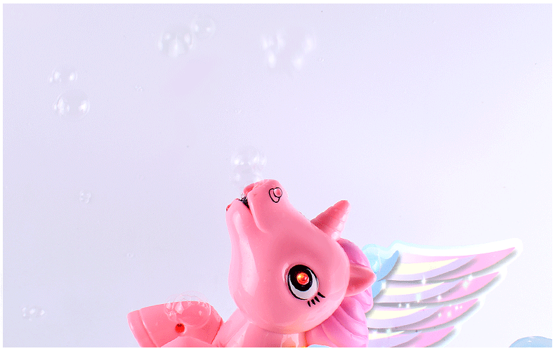 新款网红同款大号卡通吹泡泡机电动飞马海豚泡泡棒夏天玩具批发