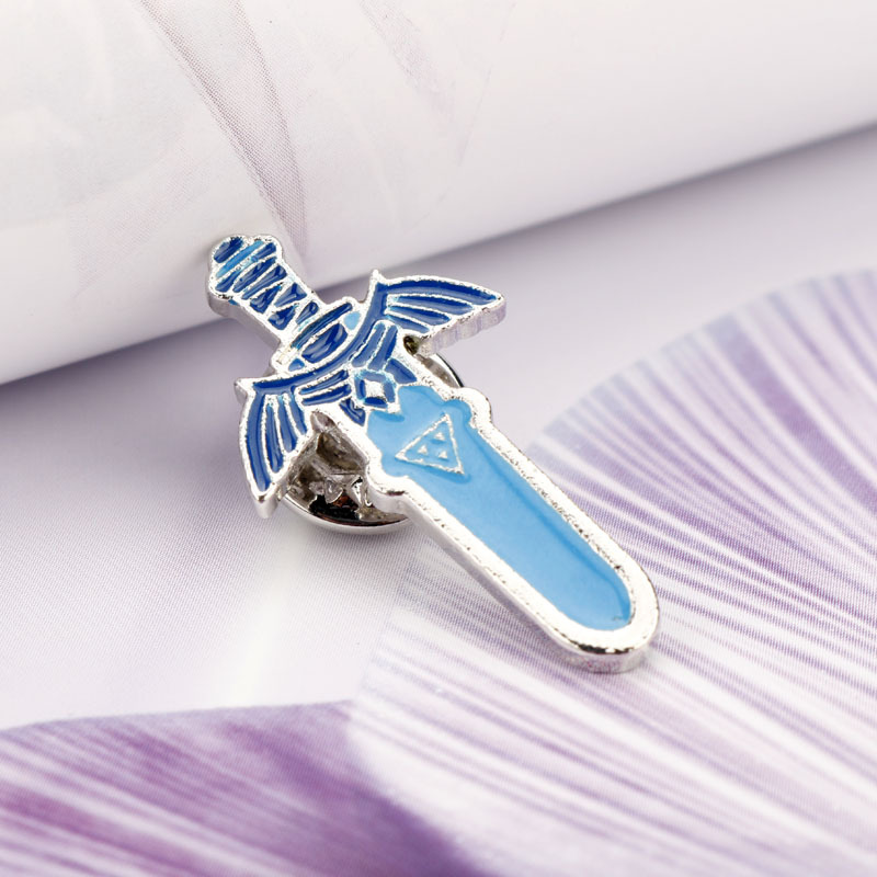 速卖通wish货源 塞尔达传说胸针金属滴油天空之剑徽章别针衣饰品