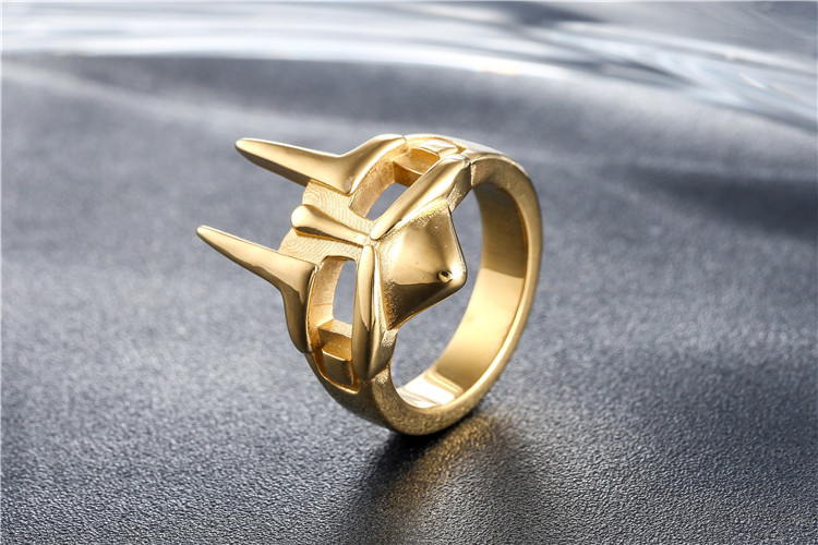 hf614 科幻大片外星人头盔面具钛钢戒指 男士个性戒指