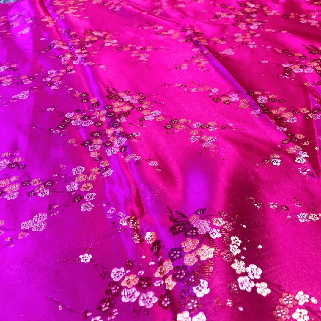 中国风梅花织锦缎缎面旗袍唐装服装面料工艺品手工古装汉服丝绸