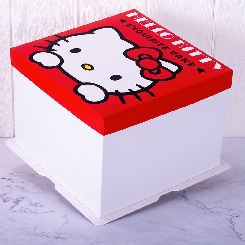 6/81012寸卡通加高芭比娃娃翻糖双层开窗蛋糕盒子可定订制logo