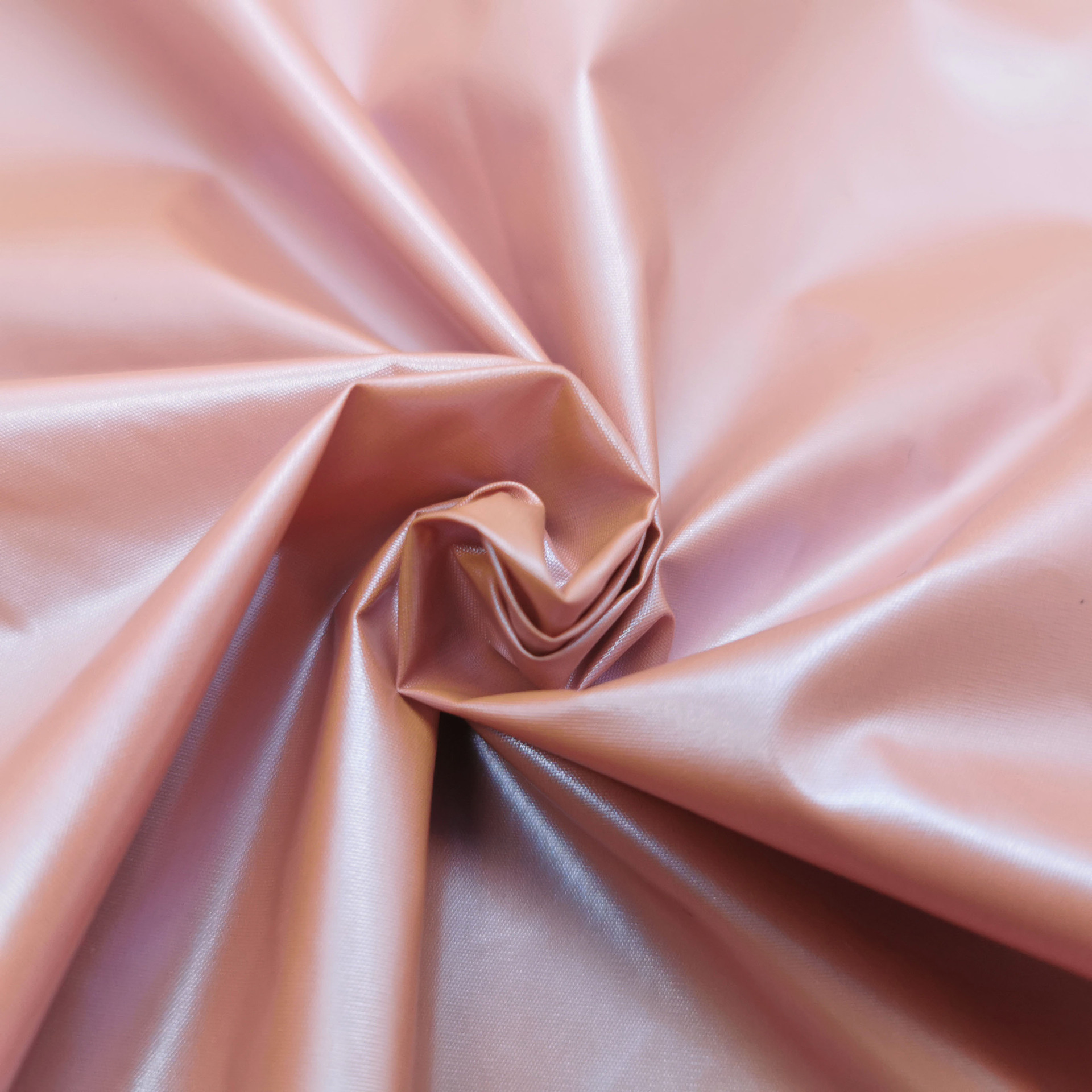 厂家直销310t消光尼丝纺藕粉珠光涂层时尚羽绒服面料防绒
