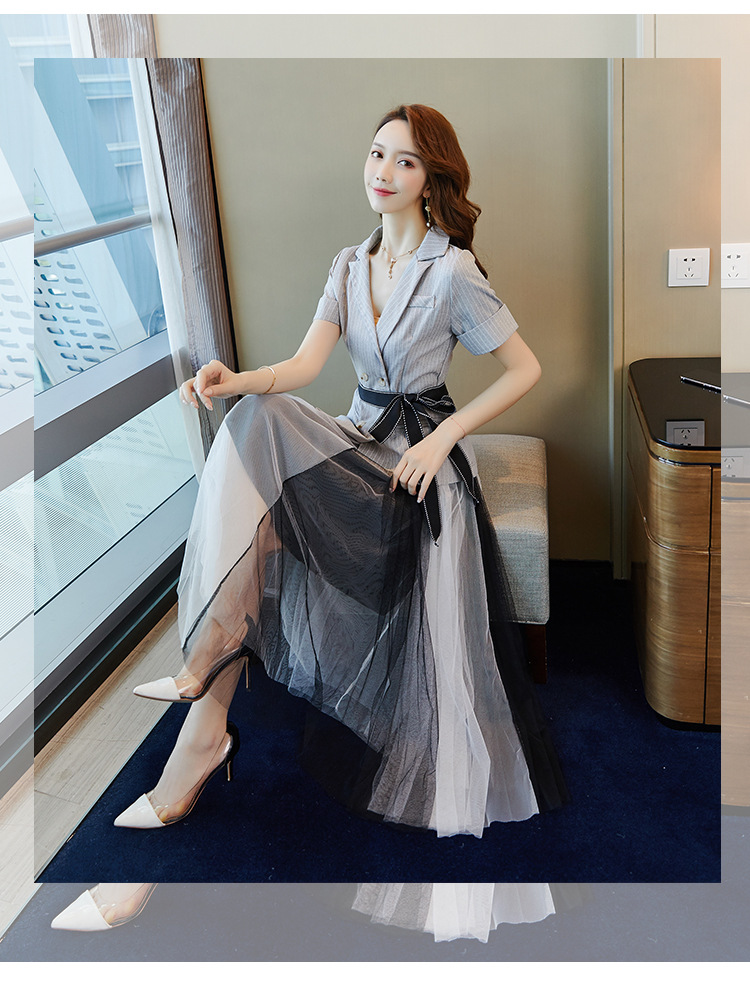 两件套洋气减龄套装女夏装2019新款气质女神范时尚职业西装连衣裙