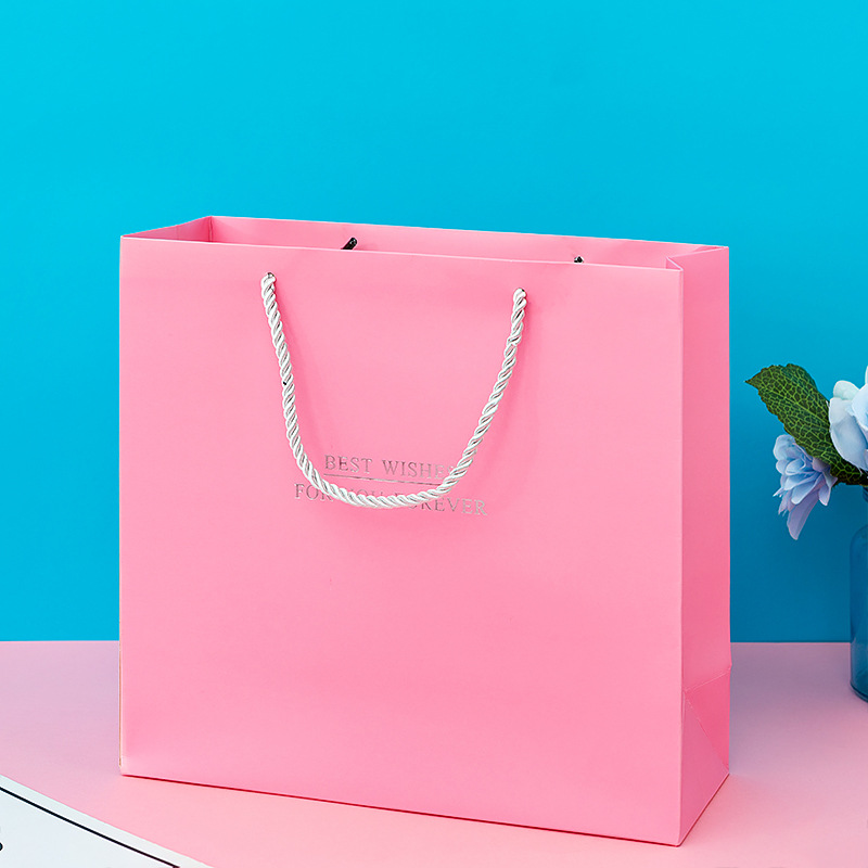 粉色高端化装品送礼时尚纸质礼品袋手提袋服装包装袋礼物袋纸袋