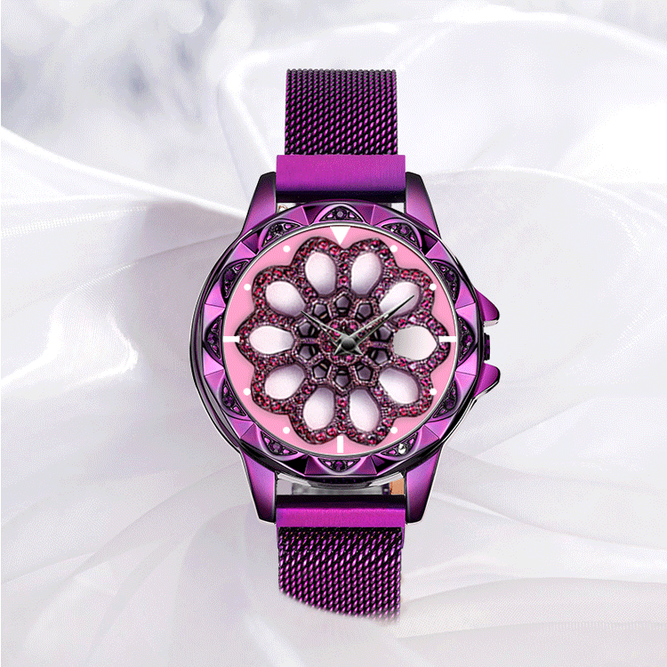 瓦格直播货源时来运转手表女学生抖音同款时尚潮流防水网带腕表