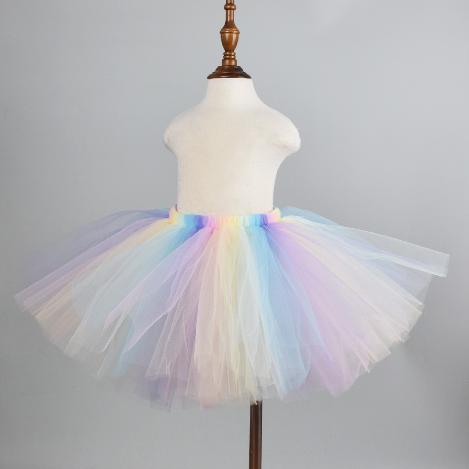 欧美女童网纱彩虹裙 舞蹈走秀时尚半身裙 跨境热销速卖通tutu裙