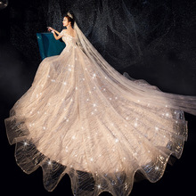 主婚纱2022新款新娘礼服豪华奢侈网红抖音拖尾星空森系超仙梦幻