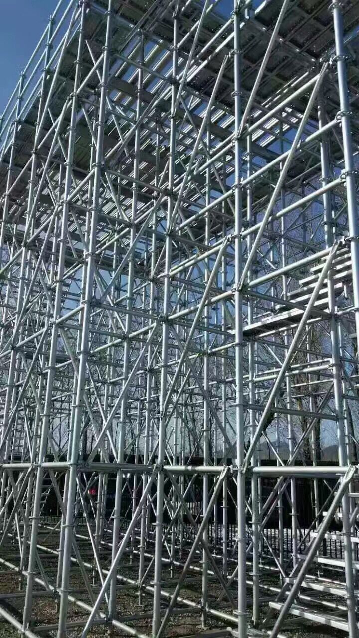 1米立柱盘扣脚手架建筑工程用镀锌管脚手架批发q235盘扣式脚手架