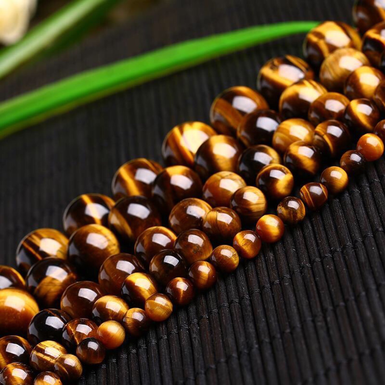 天然黄虎眼石半成品圆珠手链手串虎睛石散珠佛珠手链项链