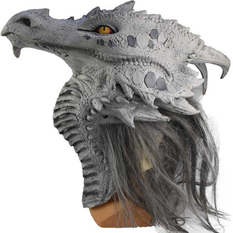 侏罗纪世界恐龙面具 霸王龙乳胶头套 万圣节动物面具抖音拍摄道具