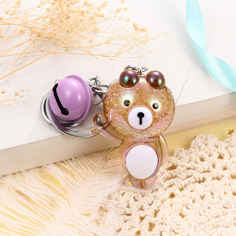 新款卡通创意幻彩气泡熊钥匙扣女可爱包包汽车钥匙链挂件包包挂件