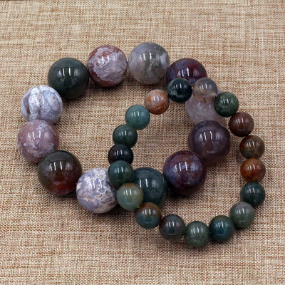 厂家直销新款天然七彩石手链 印度玛瑙手链 女款手串饰品礼品批发