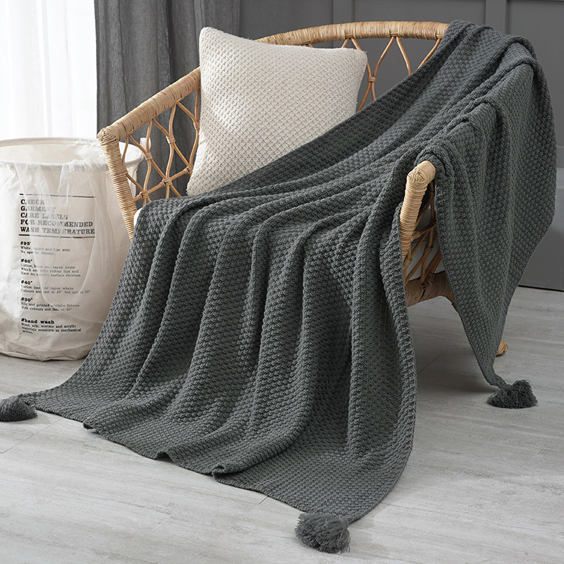 [Elxi] Sofa Cover Nordic Style Sofa Cover Cover Blanket Office Nap Shawl Blanket Knitted Wool Blanket