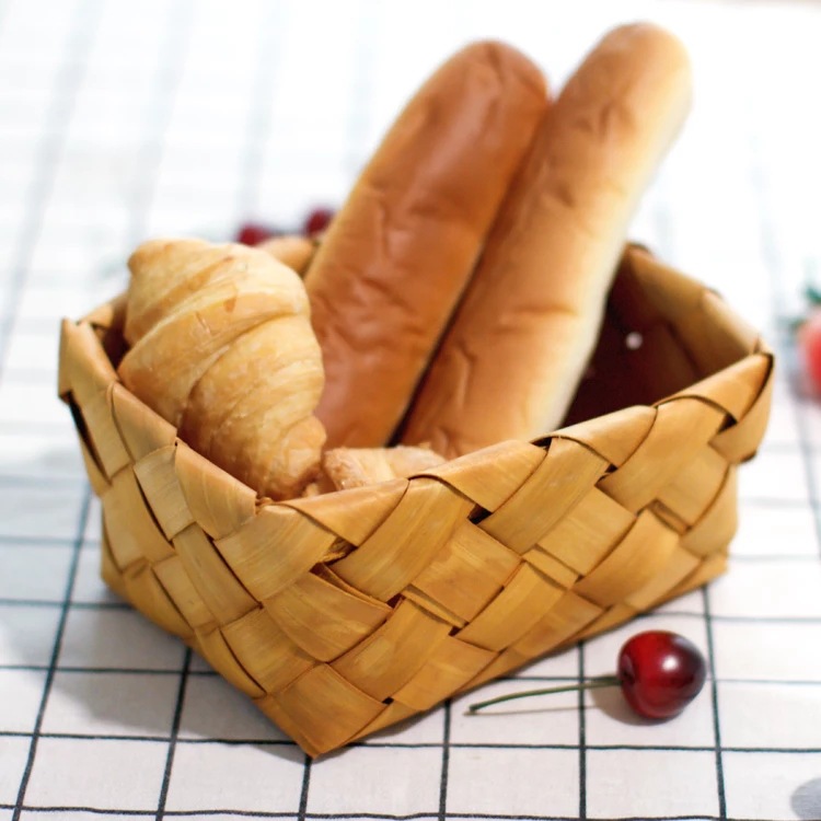 印尼藤编收纳筐手提面包点心盘水果筐零食糖果面包篮馒头收纳托盘