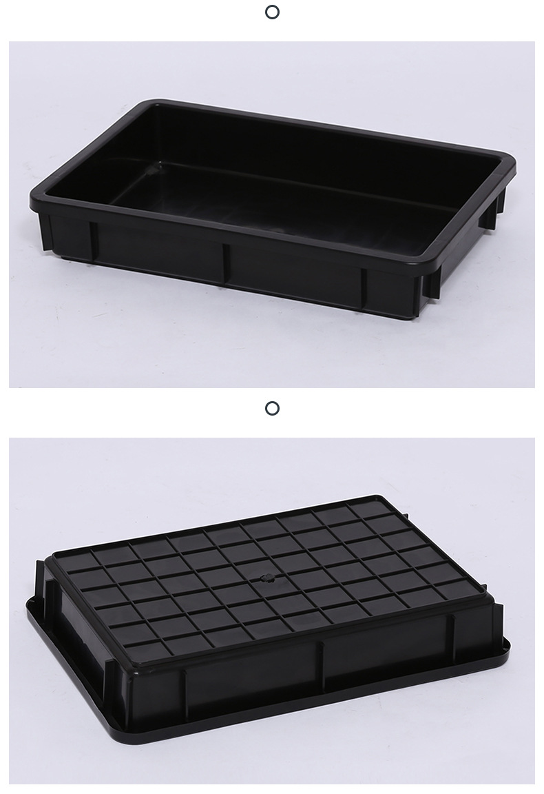 4号方盘塑料周转盘物流盘长方形塑胶浅盘五金零件盒物料盘定制