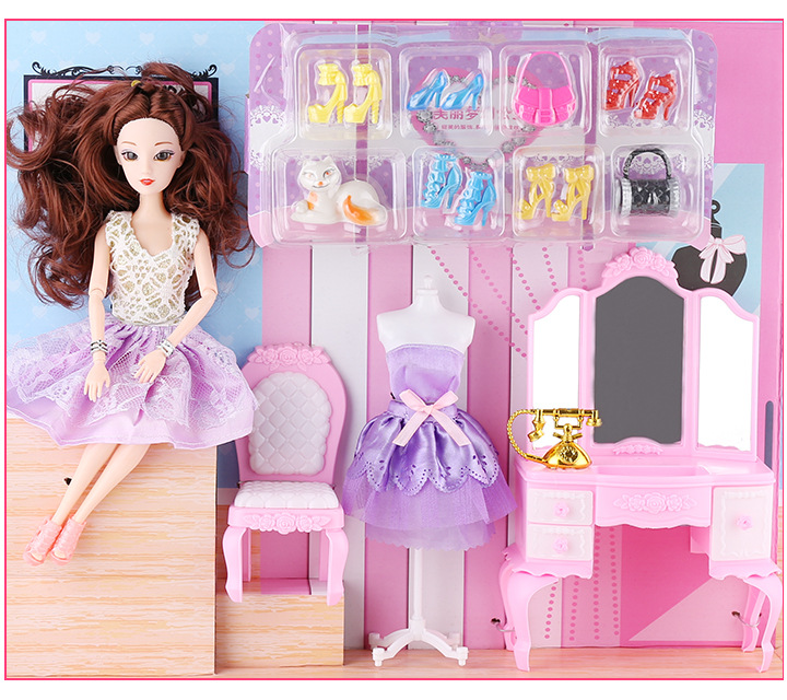 公主礼盒芭比洋娃娃盒装女孩生日礼物可换装儿童玩具套装过家家