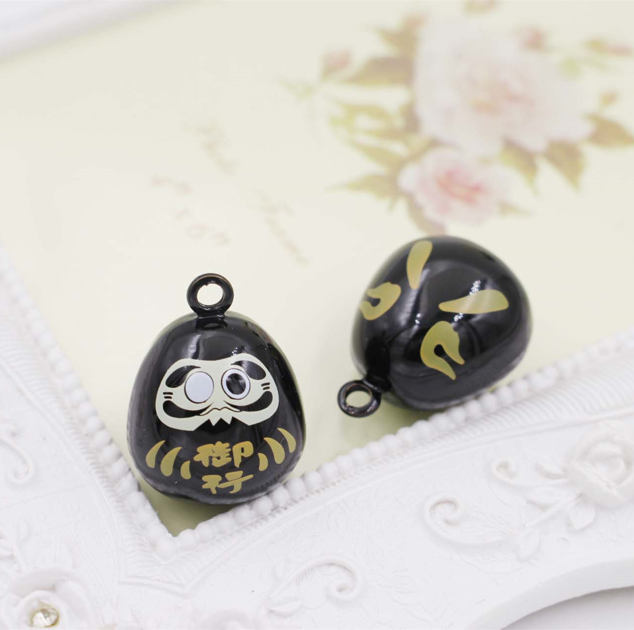 日系可爱达摩阴阳师达摩水音水琴铃铛祈福风水闭口铃铛装饰
