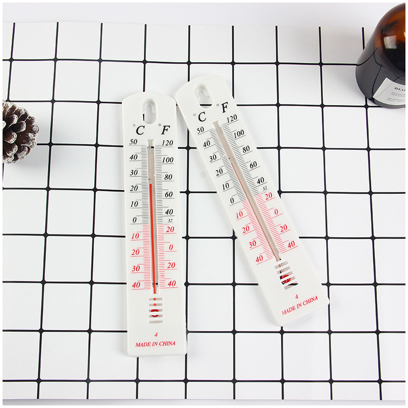 Household Indoor and Outdoor Temperature Measuring Wall-Mounted Thermometer Household Plastic Strip Thermometer 2 Yuan Store Supply Wholesale