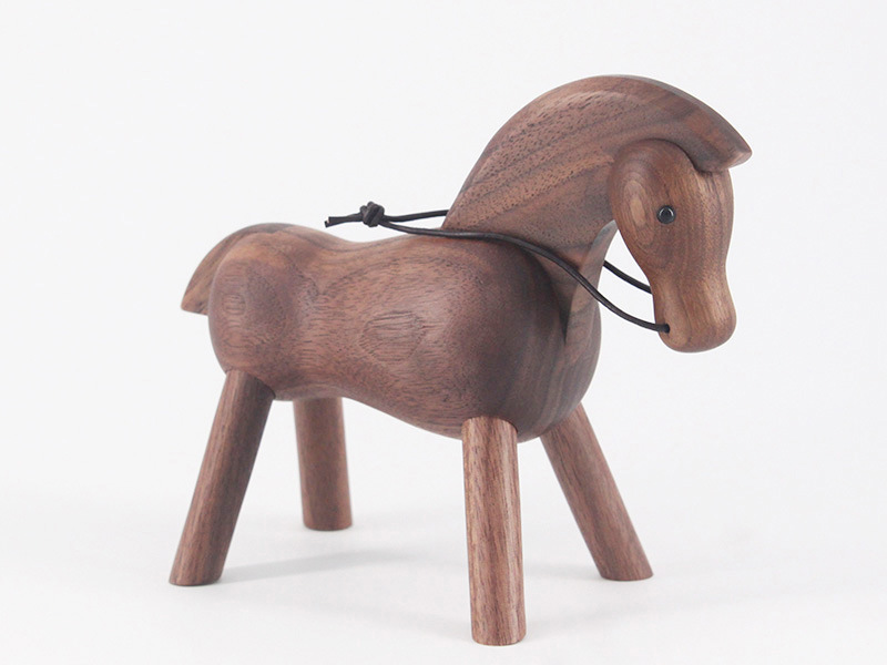 双11备货摆件创意客厅装饰品动物木玩小马实木制品摆件实木工艺品
