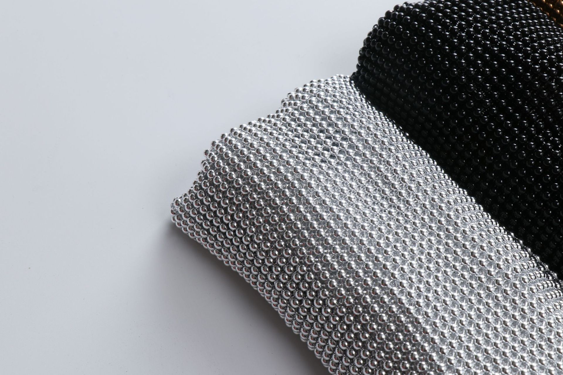 3mm珠铝网 黑白金铝网 铝珠网 可背胶铝钻网 软质金属网汽车辅料