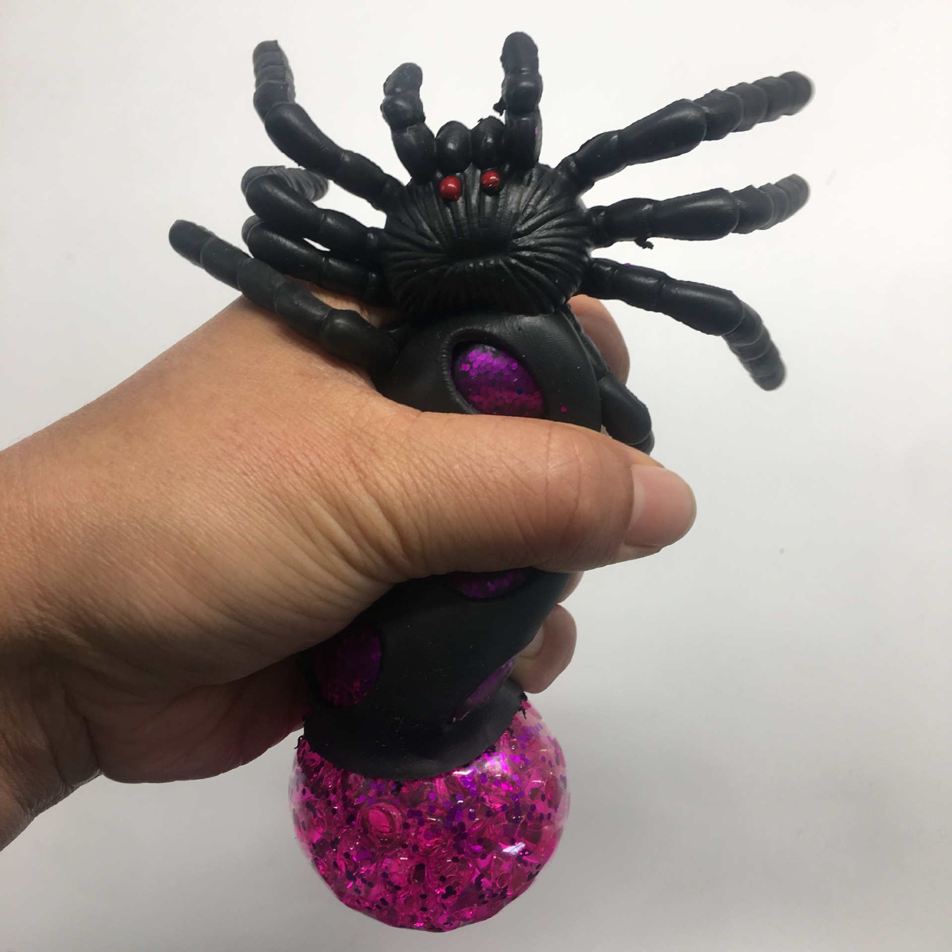 创意抖音网红成人整蛊玩具 黑色金粉蜘蛛发泄水球 挤压减压捏捏乐