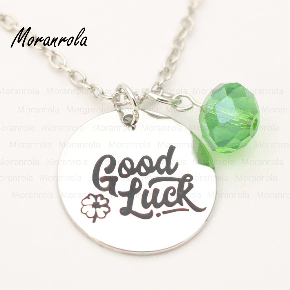 跨境速卖通亚马逊eaby刻字"good luck "四叶草项链幸运礼物饰品