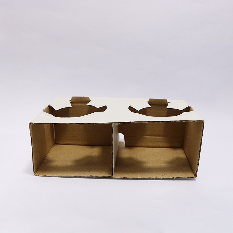 牛皮瓦楞纸咖啡饮料纸杯四杯外带杯托打包外卖杯托外卖打包用杯托