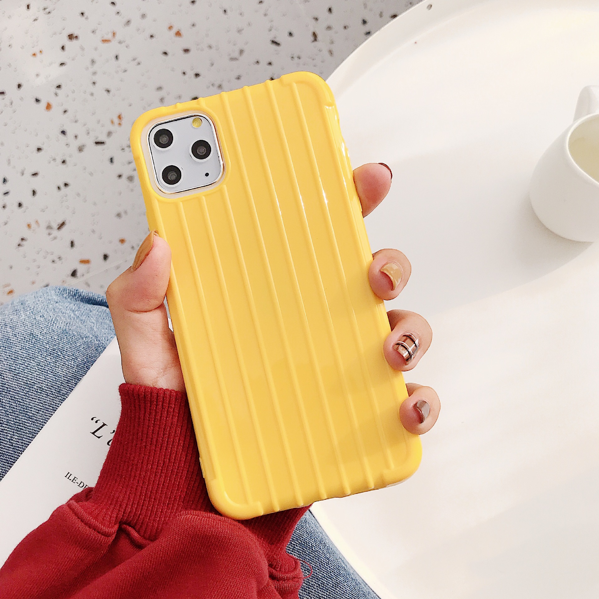 适用新款iphone11promax曲面行李箱手机壳苹果7plus/xs全包糖果色