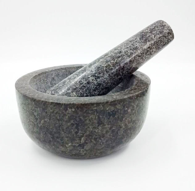 龙胜花岗岩石臼捣蒜器厨房捣碎研磨器 三足鼎复古捣药碗mortar