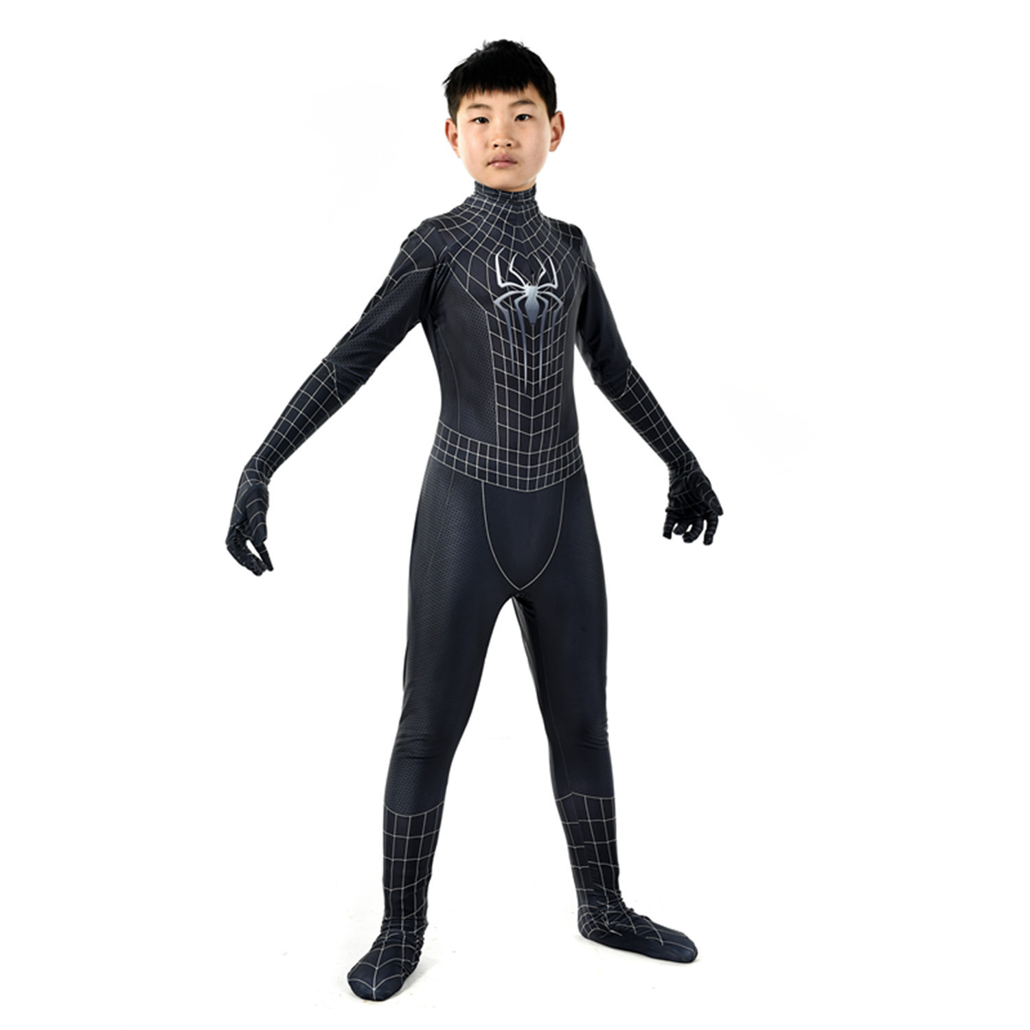 3d数码印花蜘蛛侠3黑色蜘蛛侠电影游戏角色扮演动漫服连体紧身衣