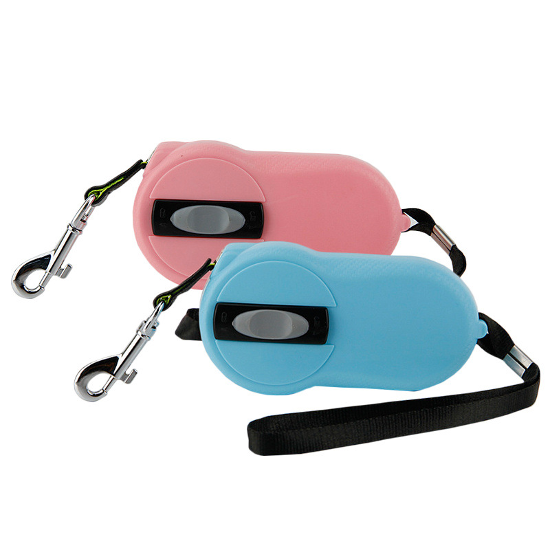 得乐伸缩牵引绳迷你型手握自动收缩绳牵引宠物狗链子狗绳2米