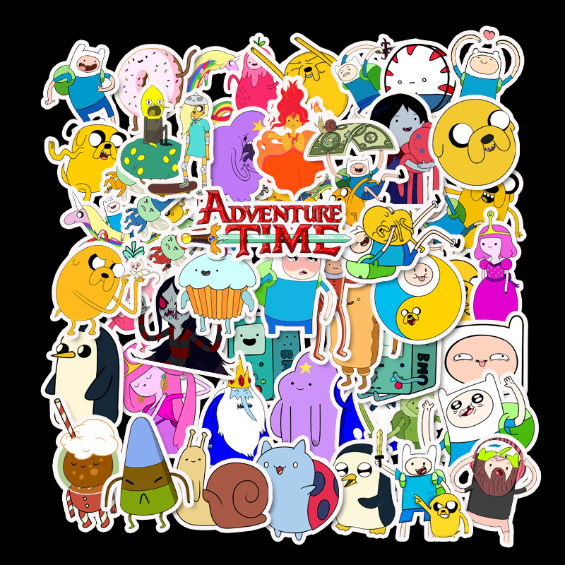 50张卡通探险活宝adventure time电动车行李箱旅行箱电脑防水贴纸