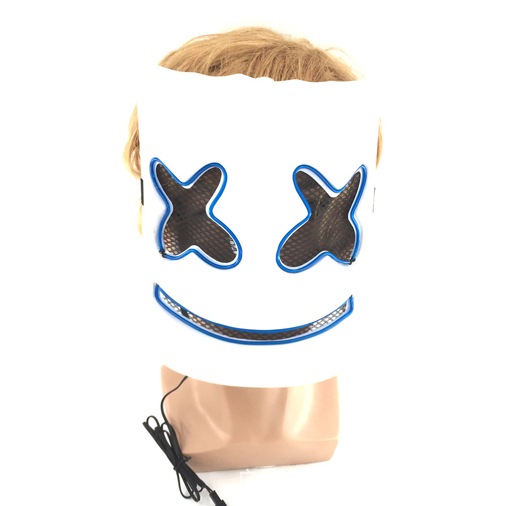 百大电音节棉花糖dj头套 cos万圣节发光面具 led发光棉花糖头套