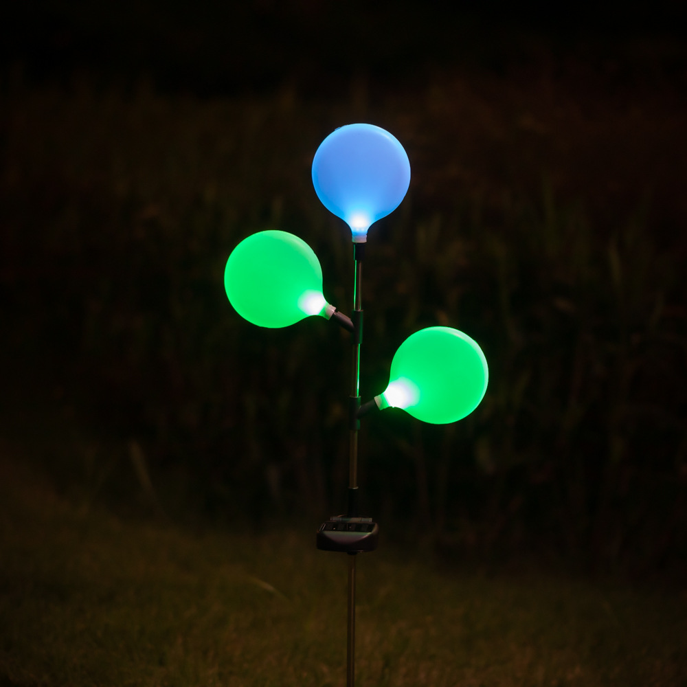 太阳能新款球拍灯led网球拍拍灯创意花园庭院灯彩色变色led草坪灯