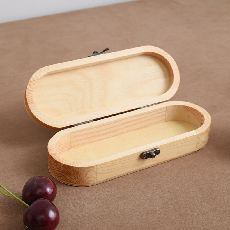 木质眼镜盒翻盖木质收纳盒创意简约木质眼镜盒收纳木盒可logo