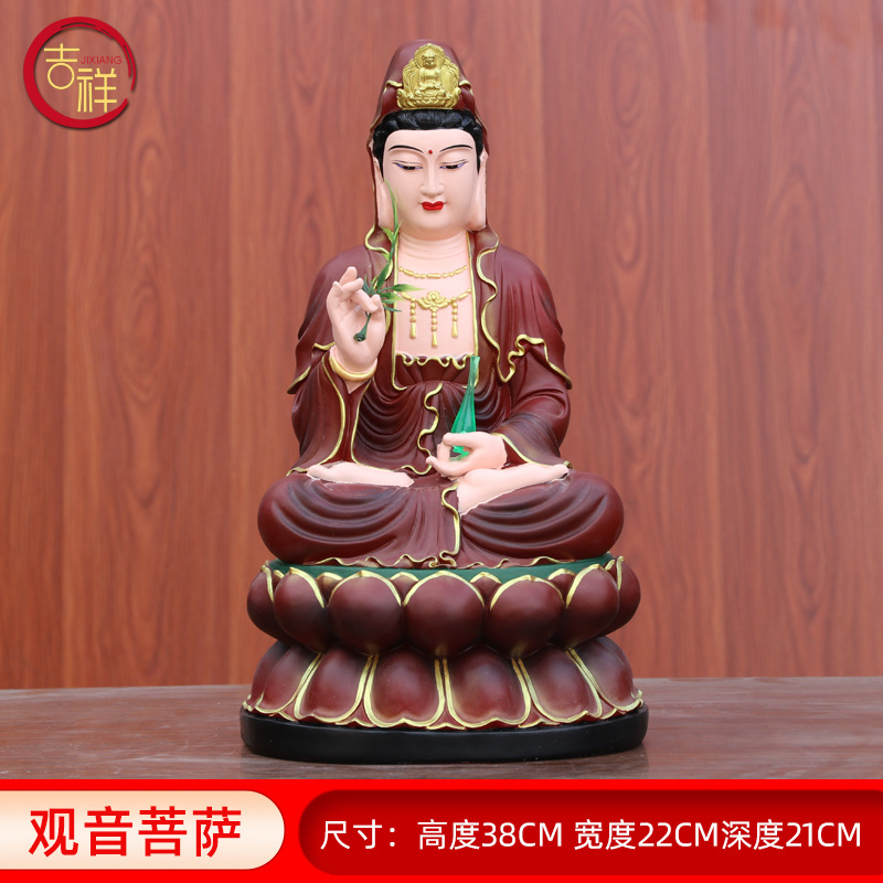 Guanyin Bodhisattva/Buddha Statue Decoration Avalokitesvara Buddha Resin Temple Buddha Statue Factory Wholesale Household Worship Size