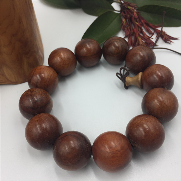 非洲红贵宝手串实木料小孔原木佛珠手链15mm/20mm男士念珠文玩
