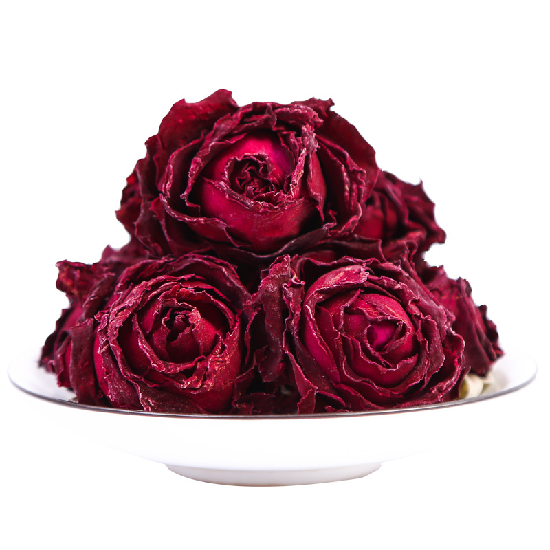 墨红玫瑰花冠 食用玫瑰花瓣 云南金边玫瑰干花 烤干 冻干玫瑰花茶