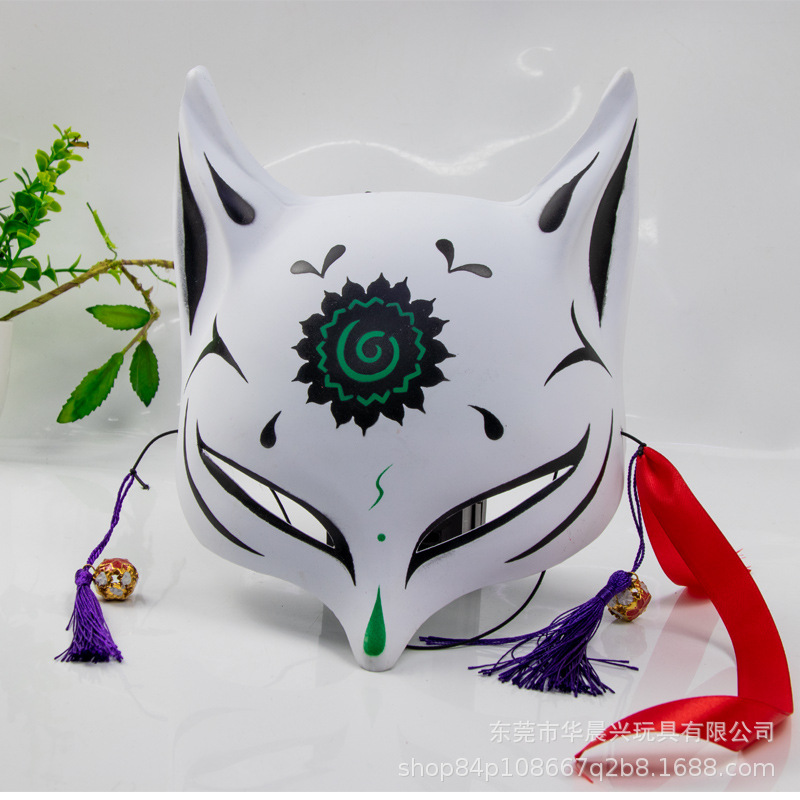 狐妖影视同款和风狐狸面具半脸女儿童成人妖狐古风日式抖音道具