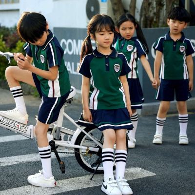 2019新款夏季儿童班服小学生校服两件套幼儿园园服毕业照套装短袖