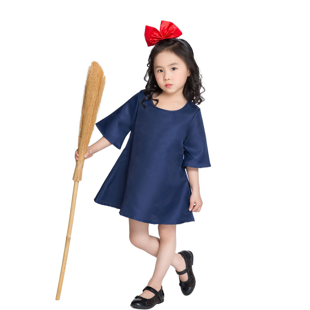儿童演出服魔女cosplay连衣裙女童小魔女琪琪写真亲子服装