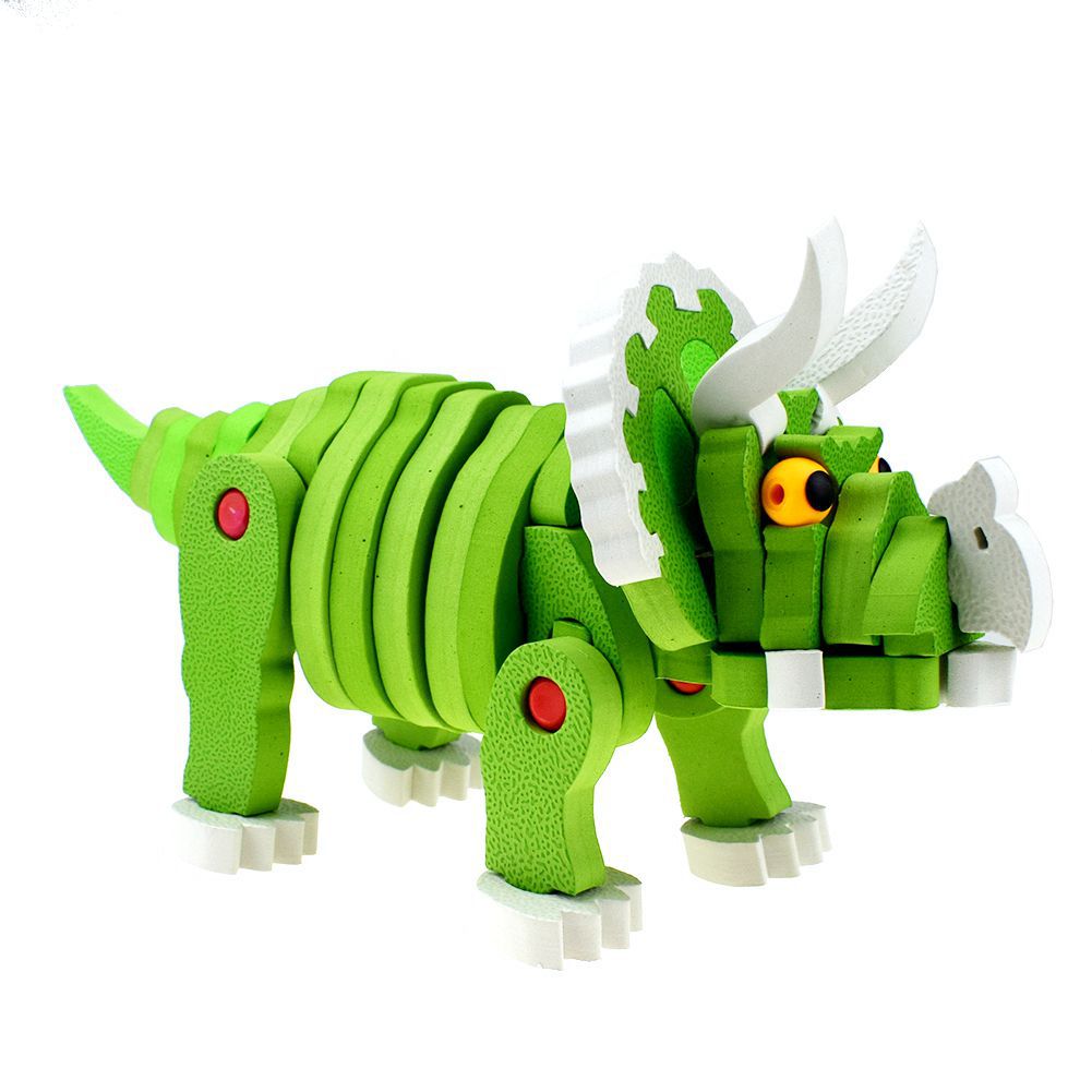 新奇特eva益智拼插三角龙3d立体拼图恐龙拼装益智玩具跨境专供