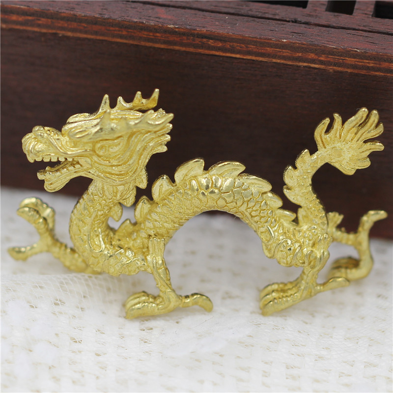 44mm铸铜双面龙挂饰 diy古风手作材料配件 发簪头饰