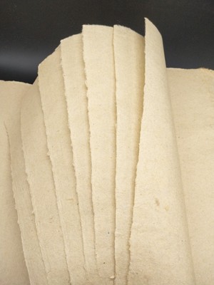 纯竹浆无格加厚手工毛边纸书法练习专用毛笔字半生半熟