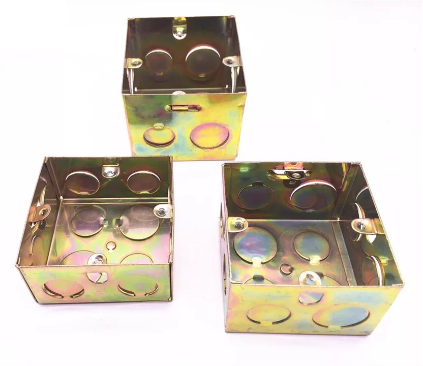 86型h100金属预埋接线盒通底方盒焊接镀锌铁皮开关盒铁方盒底盒