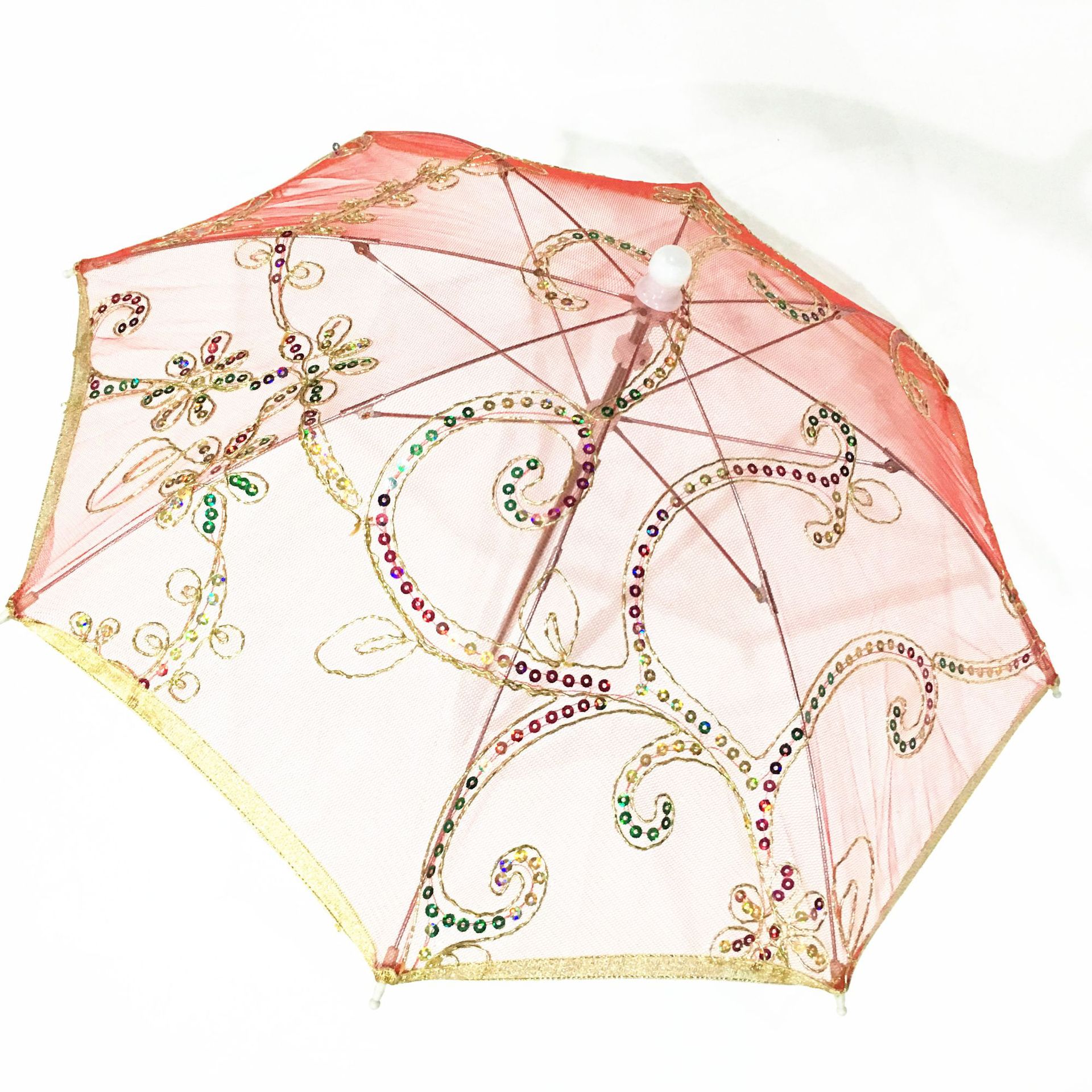 小号蕾丝绣花伞 精致绣花彩片工艺伞 儿童玩具大号蕾丝伞工艺伞