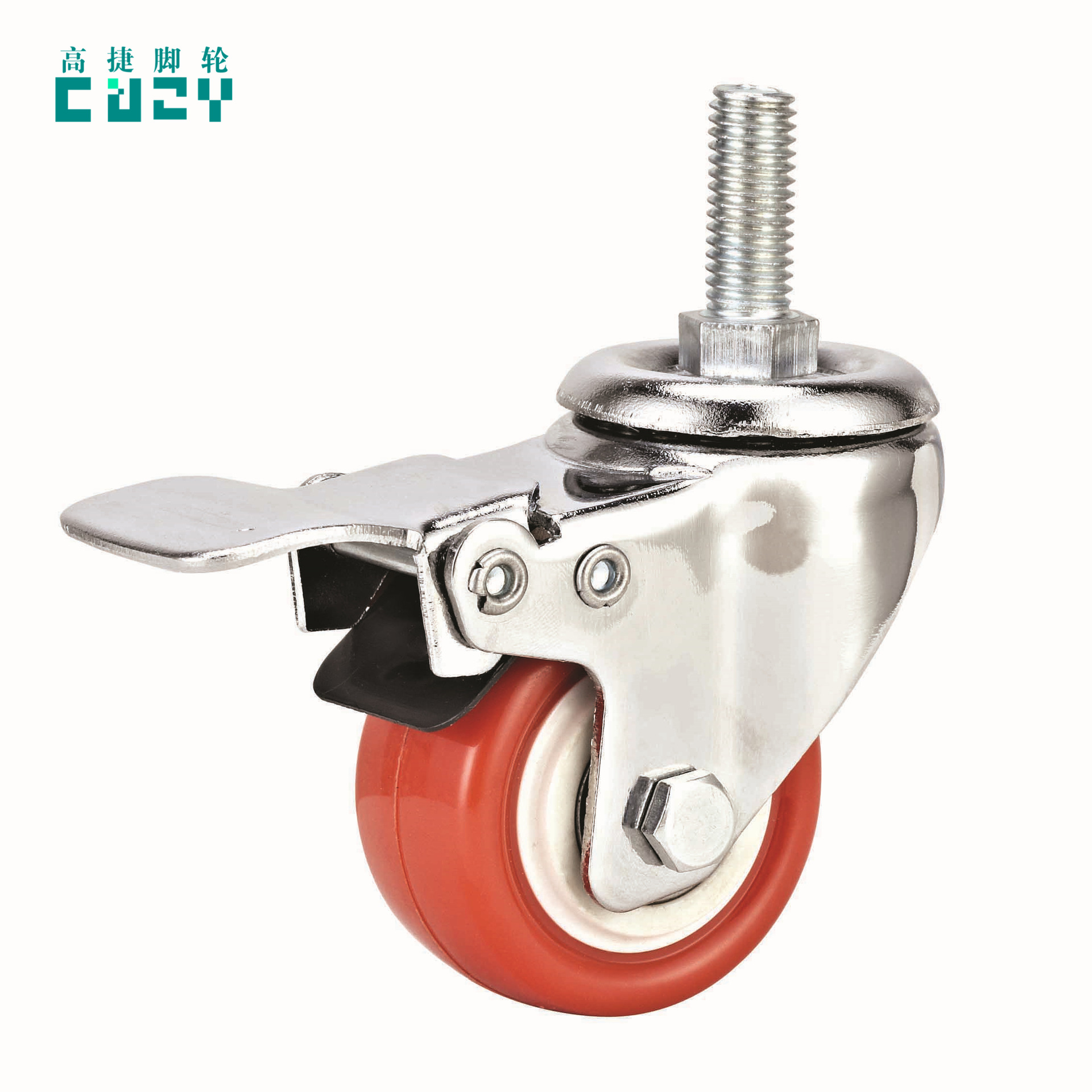 2寸万向轮 金钻脚轮 静音脚轮子 丝杆带刹车 厂家直销-阿里巴巴